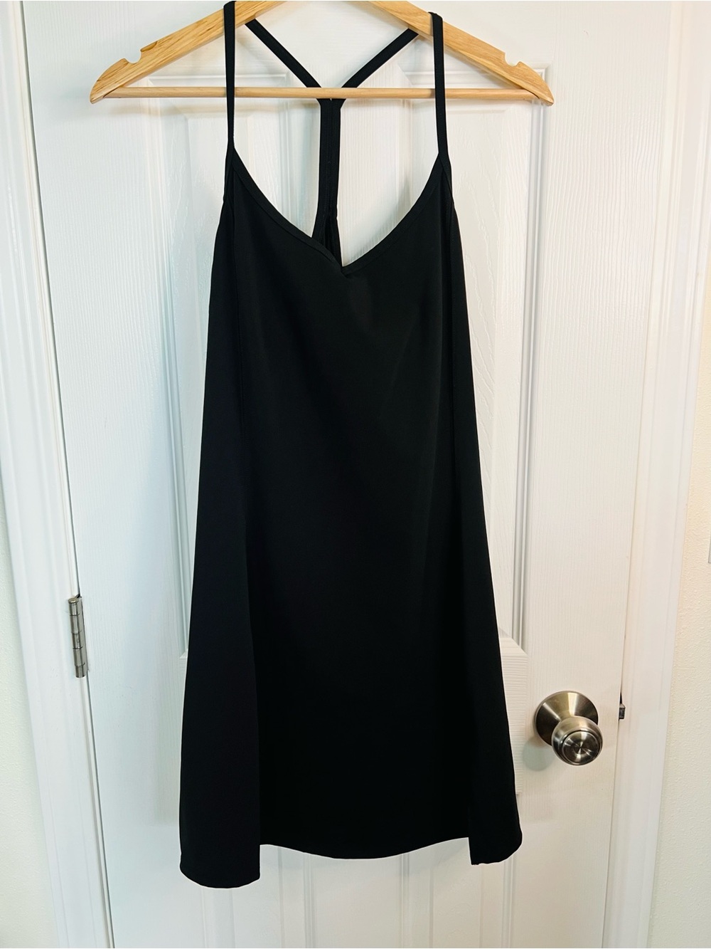 TNA Black Mini Athletic Dress with Strappy Back, Shorts Underneath